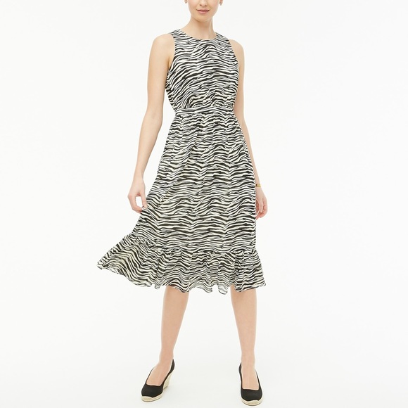 J. Crew Factory Dresses & Skirts - 🎉HP🎉 J Crew Ivory & Black Printed Tiered Dress